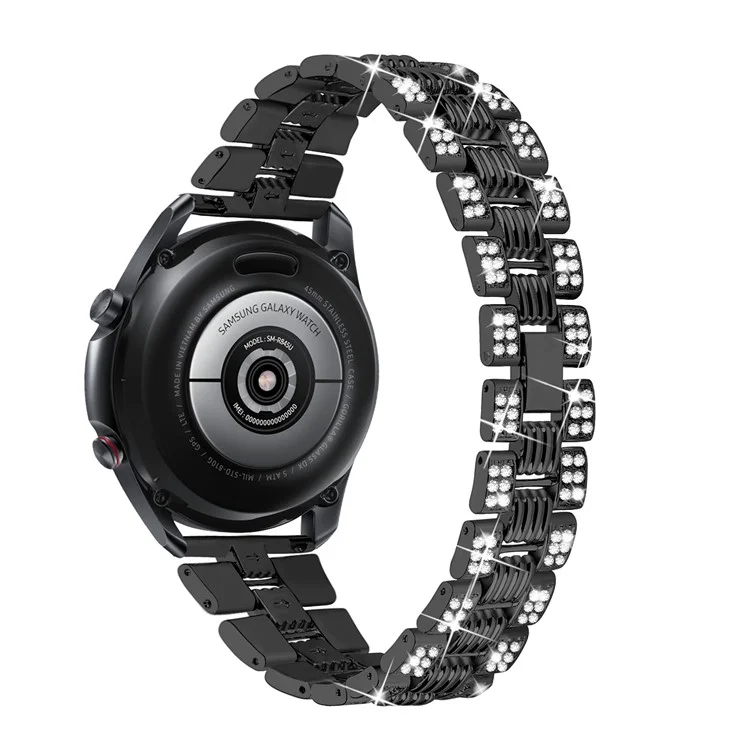 Rhinestone Decor Thread Watch Strap Ersatz Für Samsung Galaxy Watch3 41mm - Schwarz
