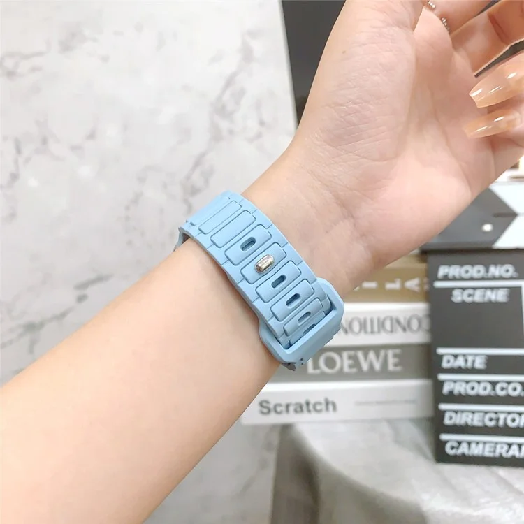 Per Apple Watch 10 42mm / 9 8 7 41mm / SE (2023) SE (2022) SE 6 5 4 40mm / 3 2 1 38mm Cinturino in silicone per orologio - Blu baby