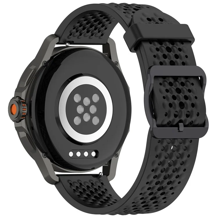 For Samsung Galaxy Watch FE 40mm / Watch7 44mm / 40mm Silicone 20mm Multiple Holes Breathable Watch Strap - Black