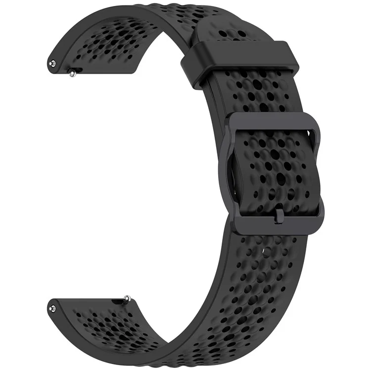 For Samsung Galaxy Watch FE 40mm / Watch7 44mm / 40mm Silicone 20mm Multiple Holes Breathable Watch Strap - Black