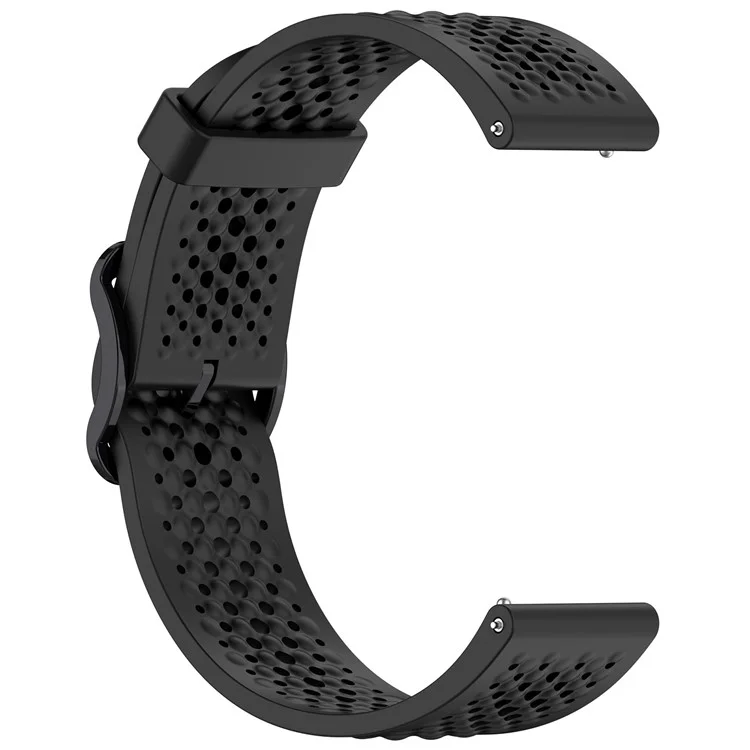 For Samsung Galaxy Watch FE 40mm / Watch7 44mm / 40mm Silicone 20mm Multiple Holes Breathable Watch Strap - Black