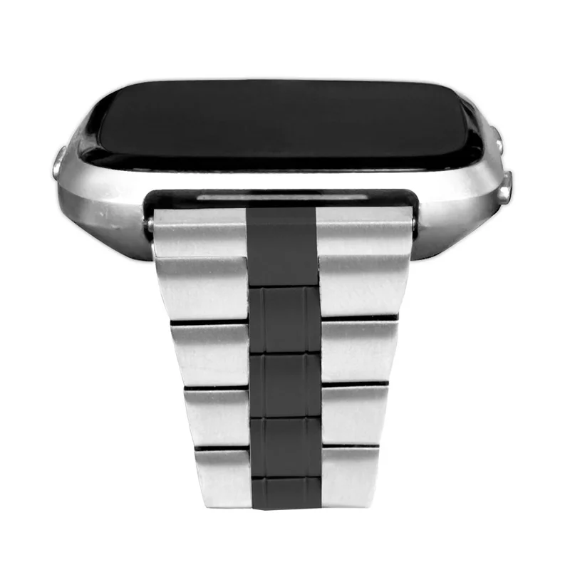 Catena in acciaio inossidabile a tre perline per cinturino di ricambio Fitbit Versa/Versa 2 - Nero