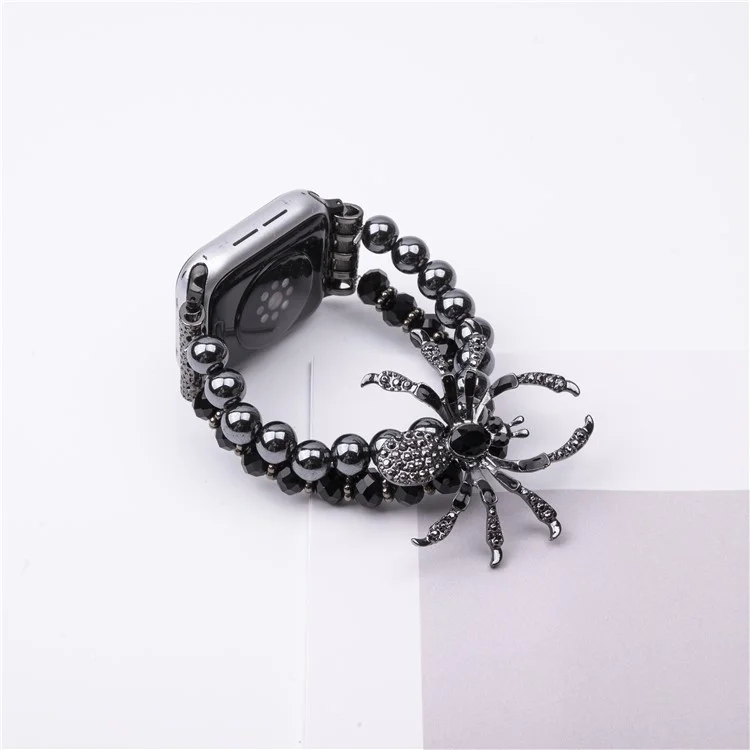Per Apple Watch 10 46mm / Ultra 2 / Ultra 49mm / 9 8 7 45mm / SE (2023) SE (2022) SE 6 5 4 44mm / 3 2 1 42mm Spider Beads Strap - Nero
