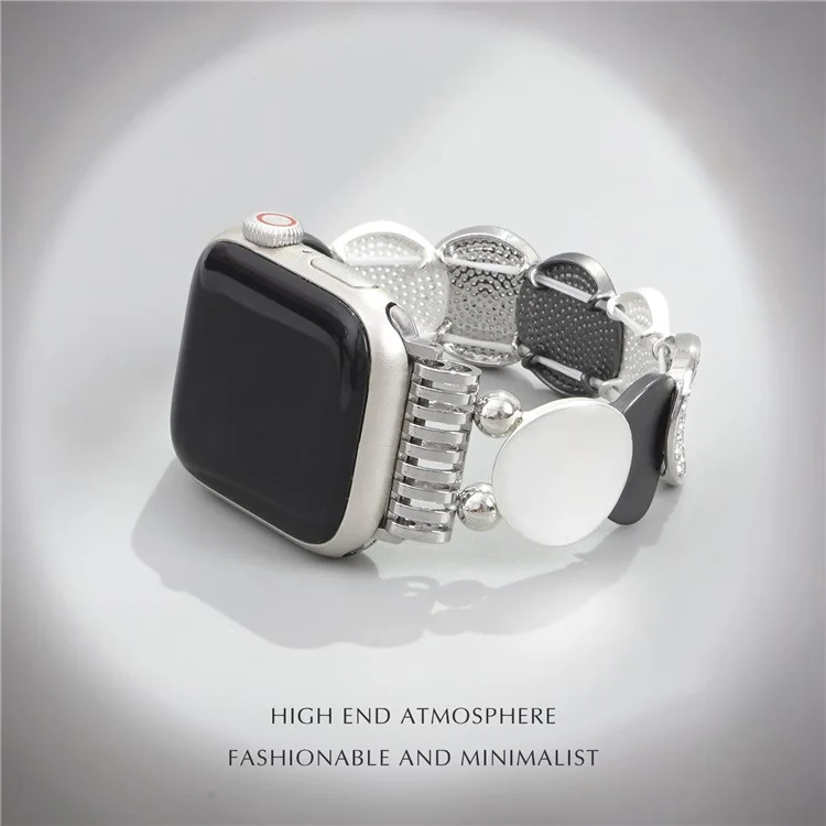 Für Apple Watch Series 10 42mm / 9 8 7 41mm / SE (2023) SE (2022) SE 6 5 4 40mm / 3 2 1 38mm Runde Teile Zinklegierung Armband