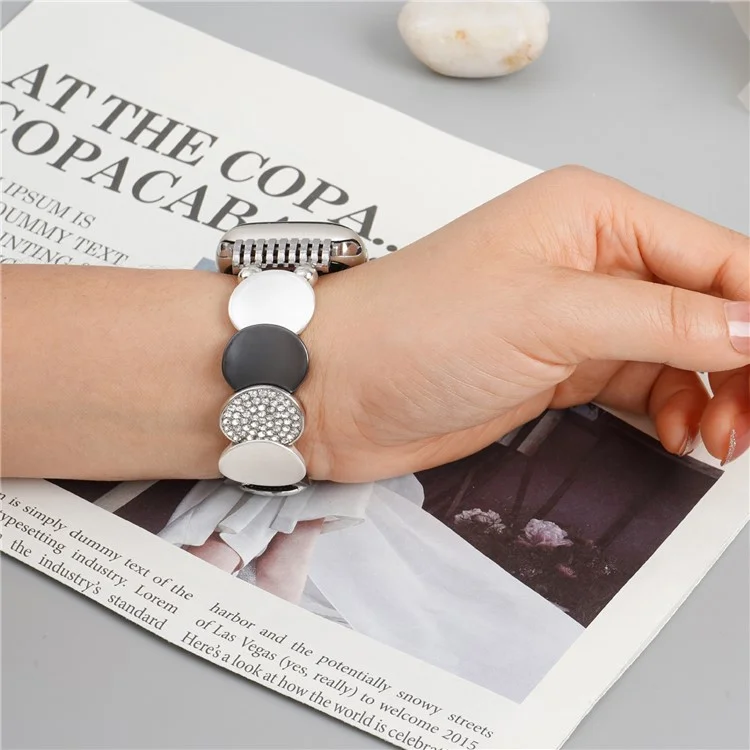 Für Apple Watch Series 10 42mm / 9 8 7 41mm / SE (2023) SE (2022) SE 6 5 4 40mm / 3 2 1 38mm Runde Teile Zinklegierung Armband