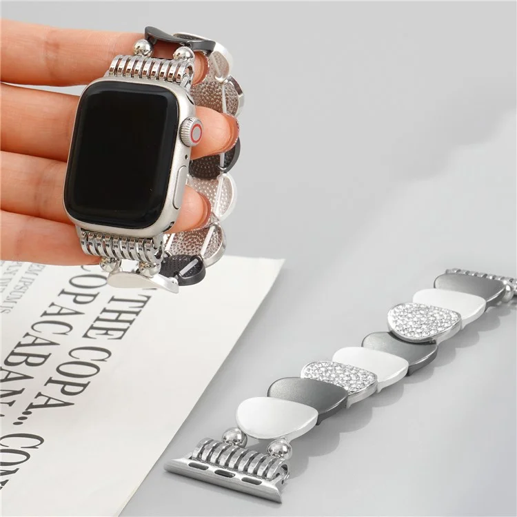 Für Apple Watch Series 10 42mm / 9 8 7 41mm / SE (2023) SE (2022) SE 6 5 4 40mm / 3 2 1 38mm Runde Teile Zinklegierung Armband