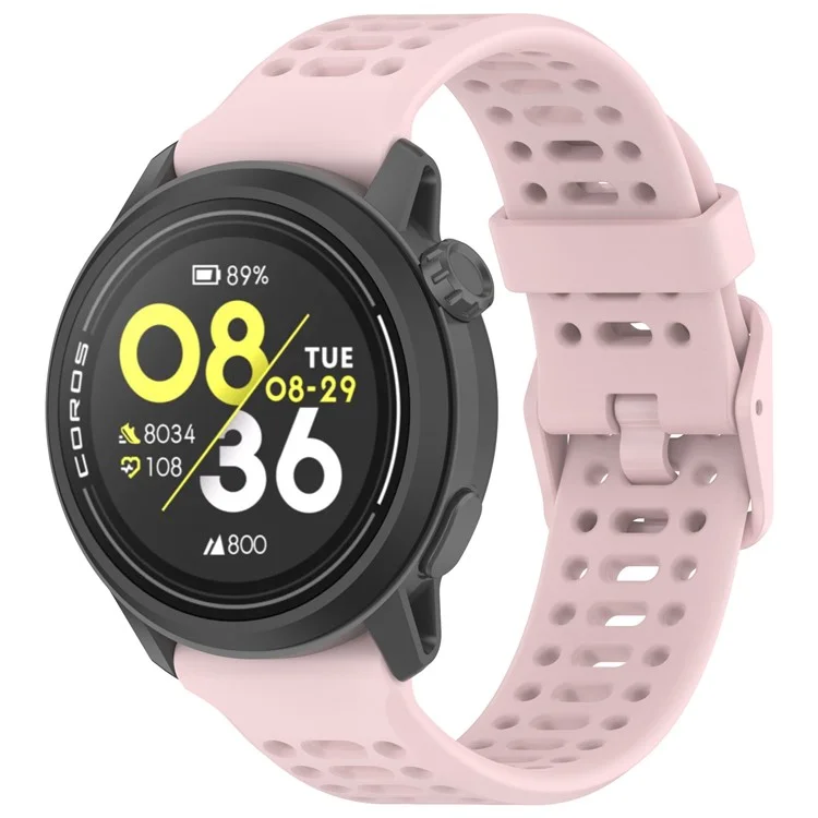 Para Coros Pace 3 Banda de reloj de silicona líquida ajustable - Rosa