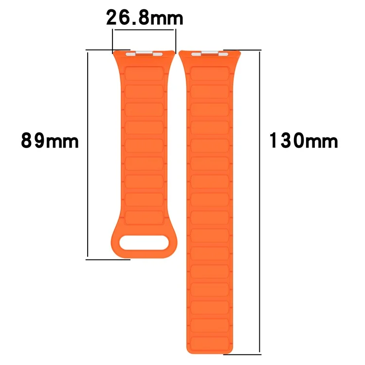 Für Xiaomi Smart Band 8 Pro / Redmi Watch 4 Magnetisches TPU-Uhrenarmband, Zweifarbiges Armband - Orange+Schwarz