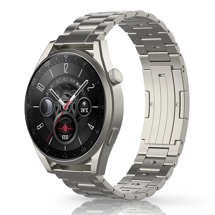 For Huawei Watch GT 4 46mm / GT 3 46mm / GT 2 46mm Titanium Alloy Watch Band 22mm 3-Bead Strap - Titanium