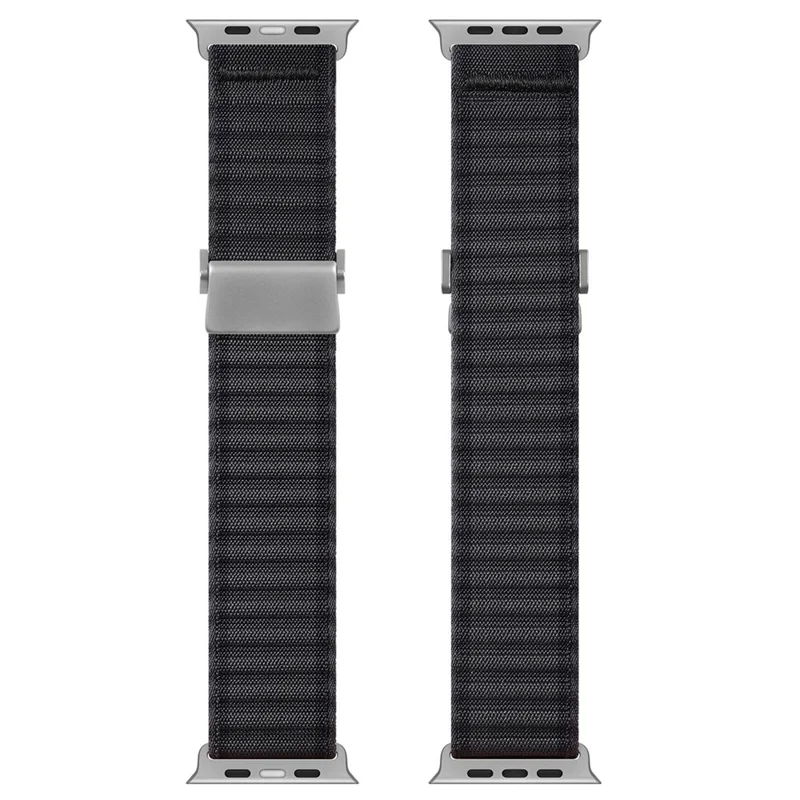 DUX DUCIS For Apple Watch Series 10 42mm / 9 8 7 41mm / SE (2023) SE (2022) SE 6 5 4 40mm / 3 2 1 38mm Nylon Watch Band Hook Buckle - Dark Grey