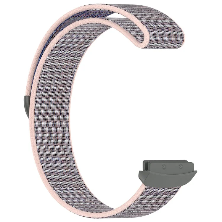For Fitbit Ace LTE Children Watch Watchband Round Tail Braided Nylon Wrist Strap - Pink