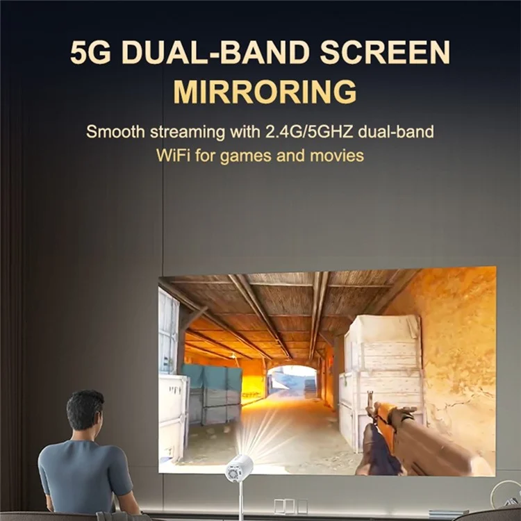 TS-6 1+8G Verborgener ausziehbarer Halterung HD-Video-Mini-Projektor WiFi Home Theater Projektionsgerät - EU-Stecker