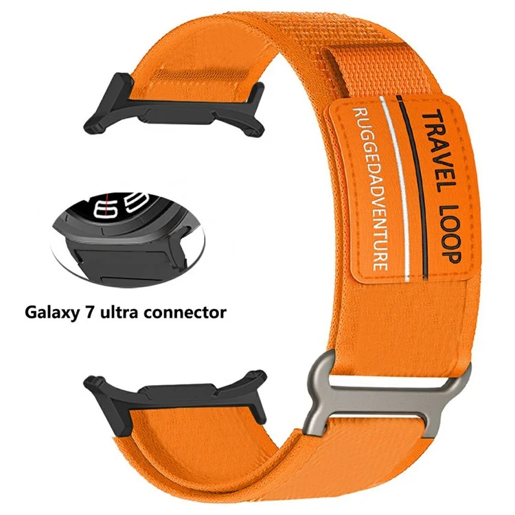 Per Samsung Galaxy Watch Ultra 47mm Cinturino dell'orologio Regolabile Loop Fastener Nylon Strap - Arancione