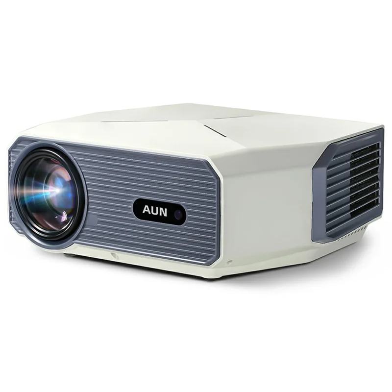 AUN A004 Pro 4-inch LCD Full HD 1080P Home Theater WiFi+Bluetooth-compatible Android 9.0 Projector - AU Plug