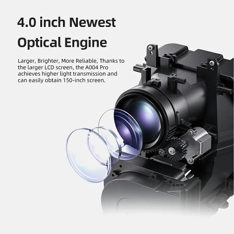 AUN A004 Pro 4-inch LCD Full HD 1080P Home Theater WiFi+Bluetooth-compatible Android 9.0 Projector - AU Plug