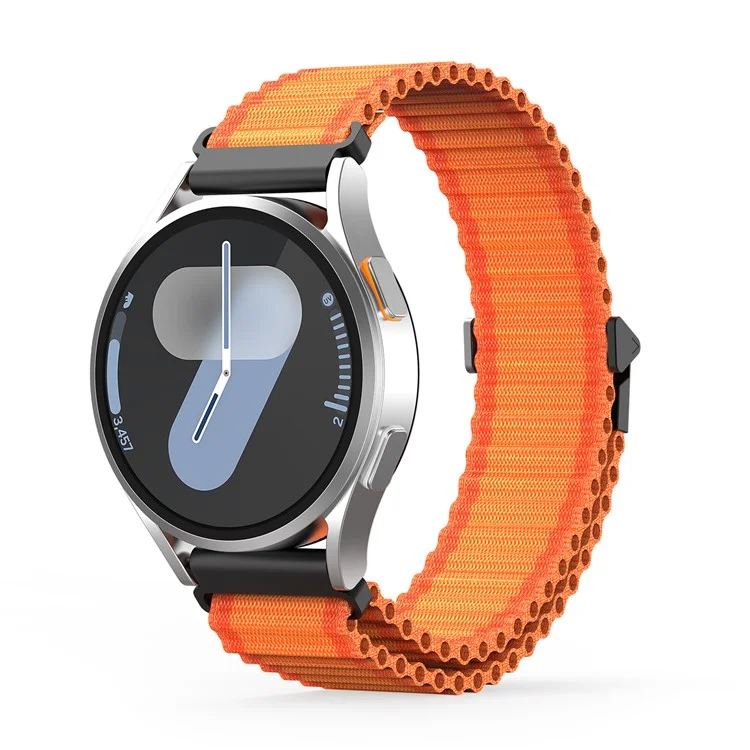 DUX DUCIS YC Series For Samsung Galaxy Watch7 44mm 40mm Nylon Watch Band 20mm Hook Buckle Strap - Orange