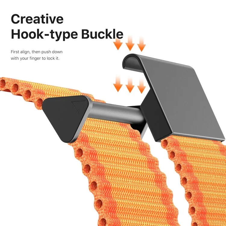 DUX DUCIS YC Series For Samsung Galaxy Watch7 44mm 40mm Nylon Watch Band 20mm Hook Buckle Strap - Orange