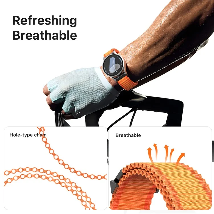 DUX DUCIS YC Series For Samsung Galaxy Watch7 44mm 40mm Nylon Watch Band 20mm Hook Buckle Strap - Orange