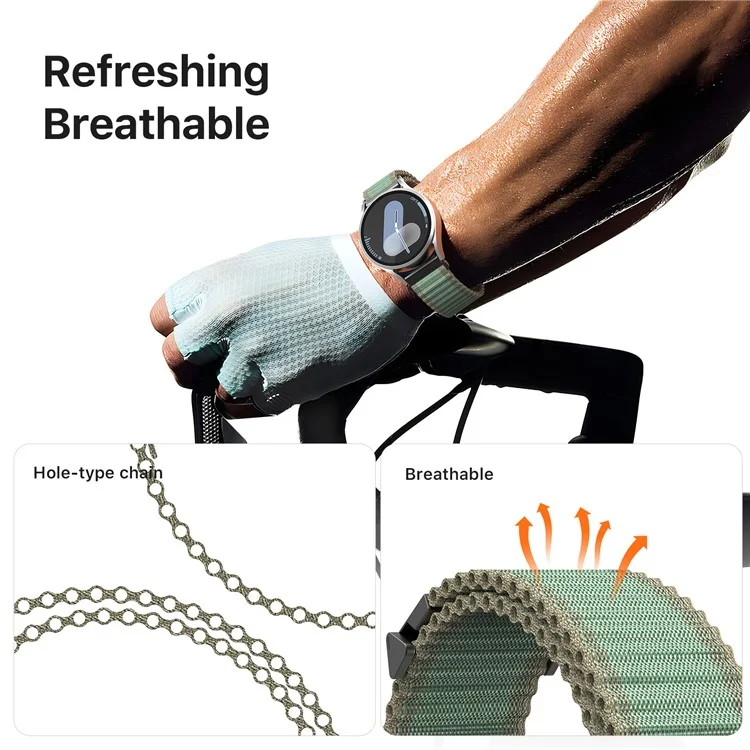 DUX DUCIS YC Series For Samsung Galaxy Watch3 45mm / Xiaomi Watch S4 Sport Nylon Watch Band 22mm Hook Buckle Strap - Green