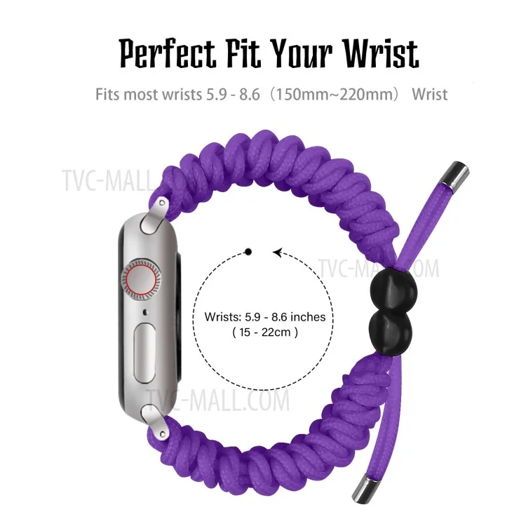 Banda de reloj de reemplazo trenzada ajustable de varios colores, nuevo estilo, para Apple Watch Series 10 42mm / 9 8 7 41mm / 6 5 4 SE SE (2022) SE (2023) 40mm / 3 2 1 38mm - Púrpura