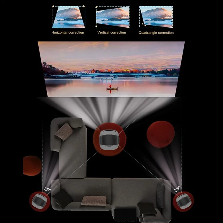 TZ-2 1+32G Portable Folding Bracket Home Projector Android WiFi HD Video Projecting Device - EU Plug