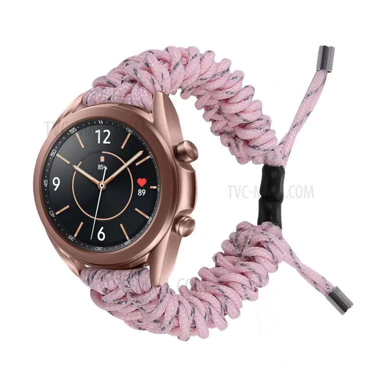 New Style Multi-Color Braided Rope Adjustable Watchband Replacement for Samsung Galaxy Watch3 41mm - Pink