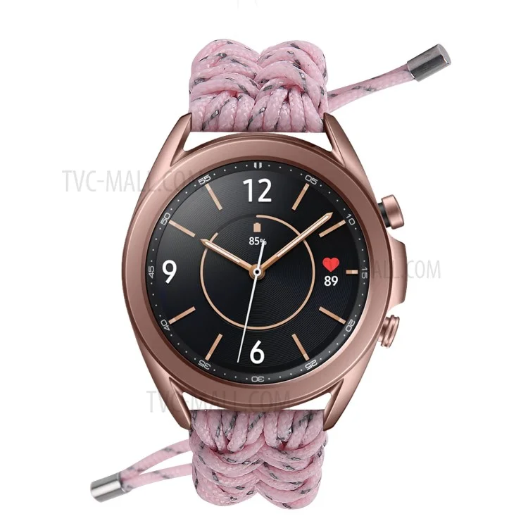 New Style Multi-Color Braided Rope Adjustable Watchband Replacement for Samsung Galaxy Watch3 41mm - Pink