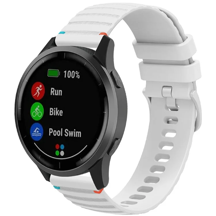 For Huawei Watch GT 4 41mm / Garmin Venu 3S / Garmin Forerunner 265S Universal 18mm Silicone Watch Strap - White