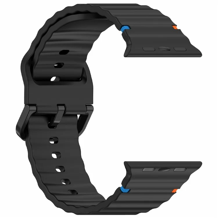 Silicone Strap for Apple Watch Series 10 42mm  /  Series 9 8 7 41mm  /  SE (2023) SE (2022) SE 6 5 4 40mm  /  3 2 1 38mm Band - Black