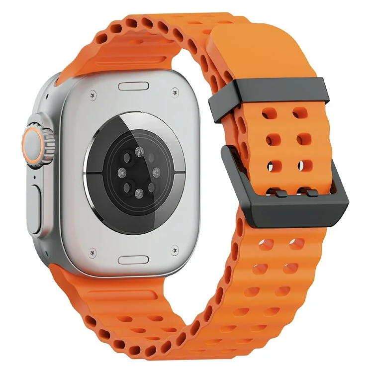 Silicone Strap for Apple Watch Series 10 46mm / Ultra 2 Ultra 49mm / Series 9 8 7 45mm / SE (2023) SE (2022) SE 6 5 4 44mm / 3 2 1 42mm - Orange