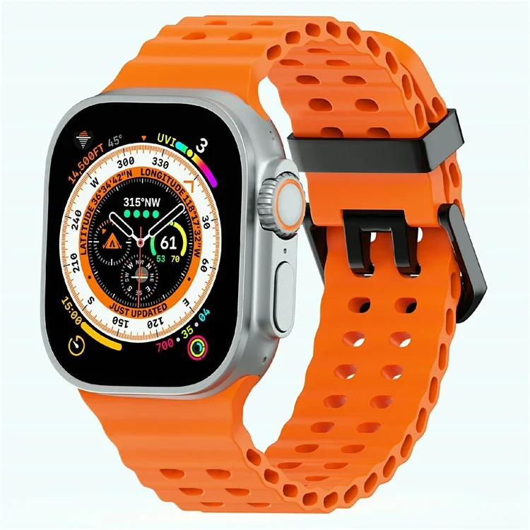 Silicone Strap for Apple Watch Series 10 46mm / Ultra 2 Ultra 49mm / Series 9 8 7 45mm / SE (2023) SE (2022) SE 6 5 4 44mm / 3 2 1 42mm - Orange