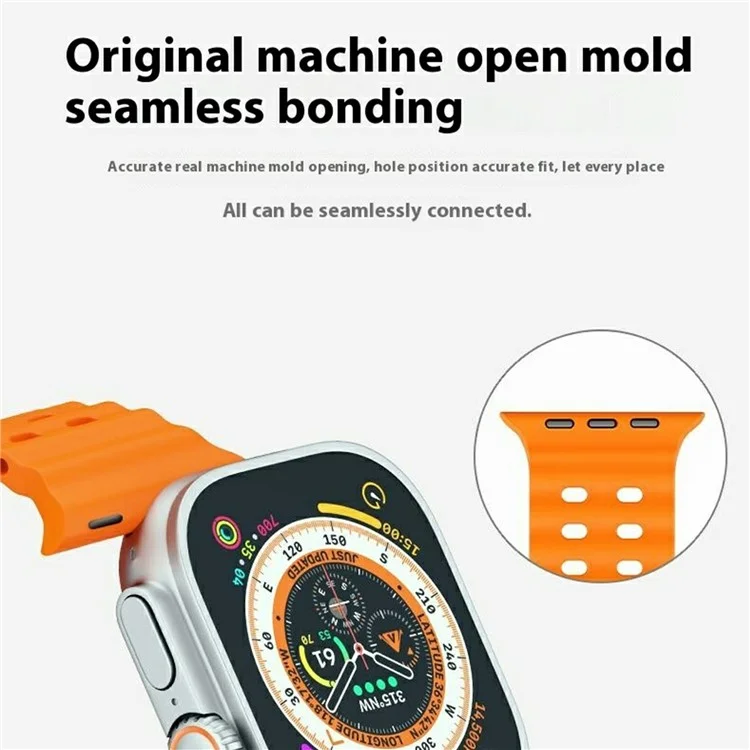 Silicone Strap for Apple Watch Series 10 46mm / Ultra 2 Ultra 49mm / Series 9 8 7 45mm / SE (2023) SE (2022) SE 6 5 4 44mm / 3 2 1 42mm - Orange