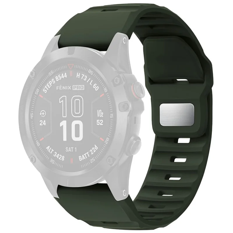 Silicone Strap for Garmin Fenix 7X Pro / Fenix 7X Quickfit 26mm Replacement Watch Band - Army Green