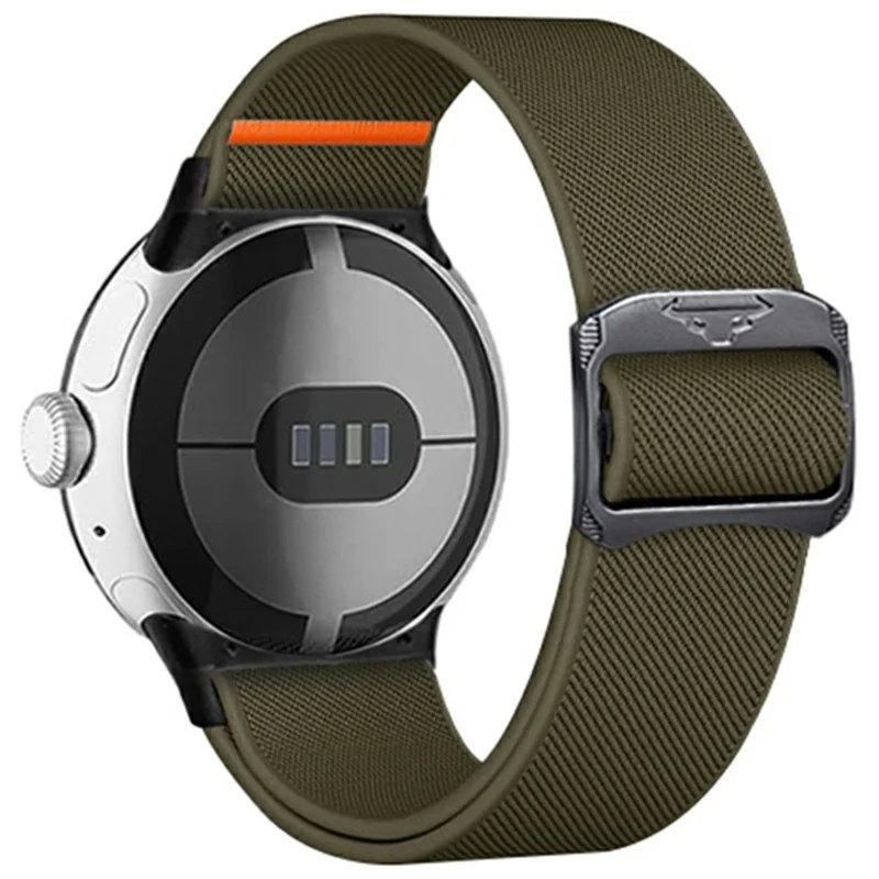 شريط نايلون لساعة Google Pixel Watch 3 41 مم / Watch 2 / حزام ساعة بديل مرن لساعة Pixel - أخضر عسكري