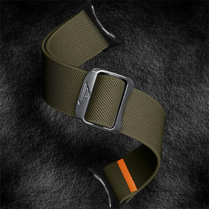 شريط نايلون لساعة Google Pixel Watch 3 41 مم / Watch 2 / حزام ساعة بديل مرن لساعة Pixel - أخضر عسكري