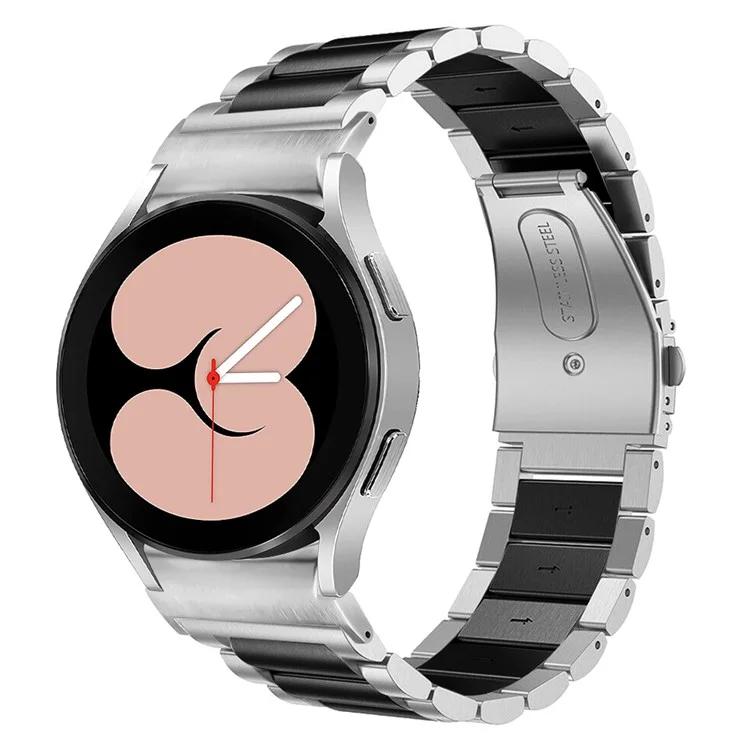 Pour Samsung Galaxy Watch7 40mm / 44mm Bracelet à Dégagement Rapide Connecteur en Acier Inoxydable - Argent / Noir