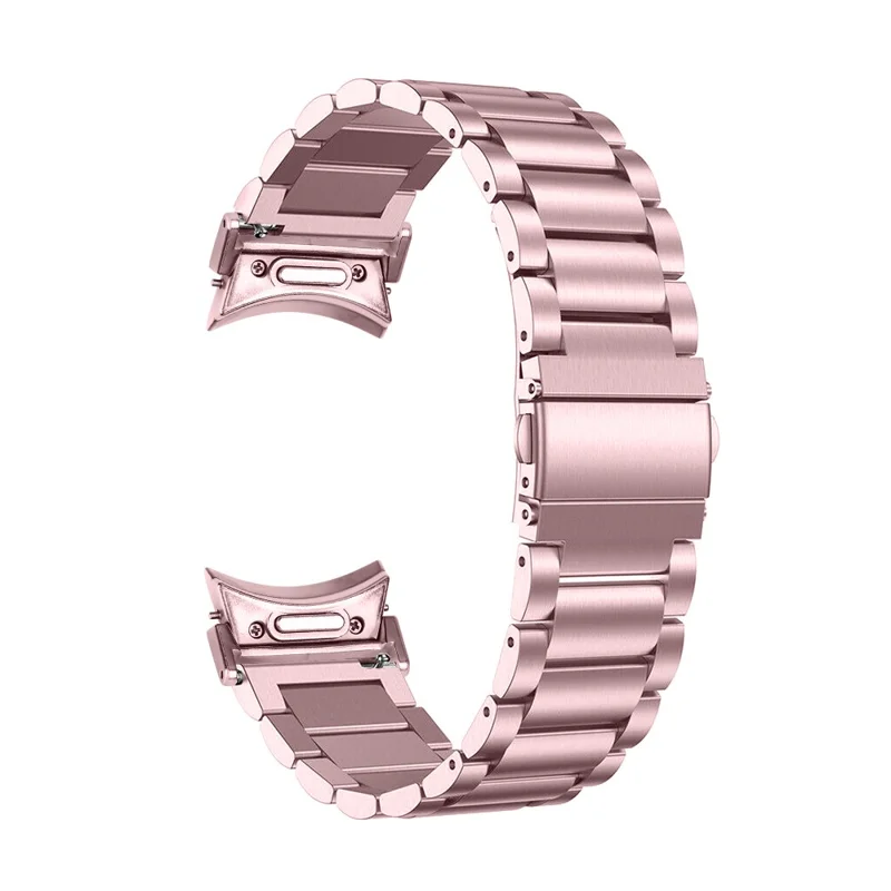 For Samsung Galaxy Watch7 40mm / 44mm Strap Quick Release Connector Stainless Steel Watch Band - Rose Pink