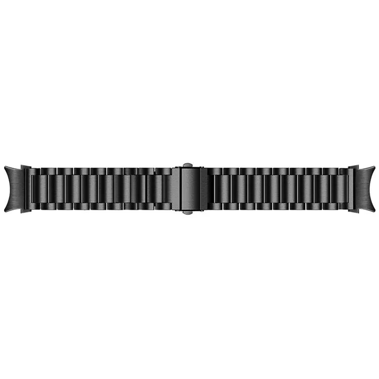 For Samsung Galaxy Watch7 44mm 40mm Stainless Steel Watch Band 3-Beads Wrist Strap - Black