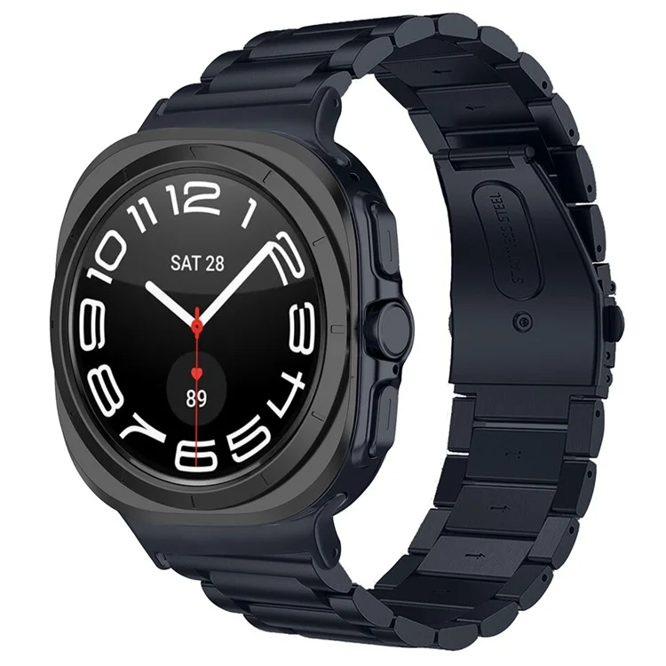 Per Samsung Galaxy Watch Ultra 47mm Sostituzione Cinturino 3-Bead Acciaio Inossidabile Smart Watch Band, Grigio