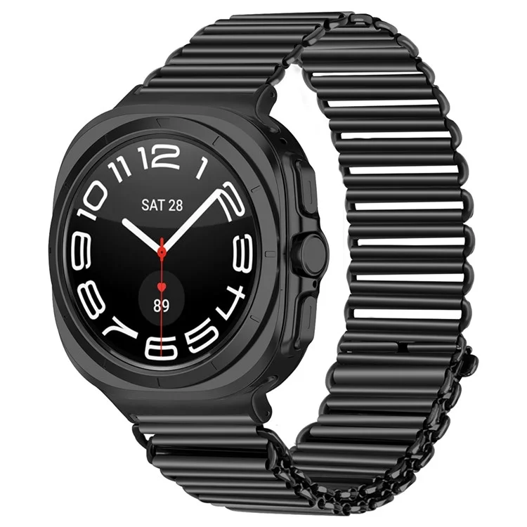 Para Samsung Galaxy Watch Ultra 47mm Substitutivo Pulseira Aço Inoxidável Smart Watch Band - Preto