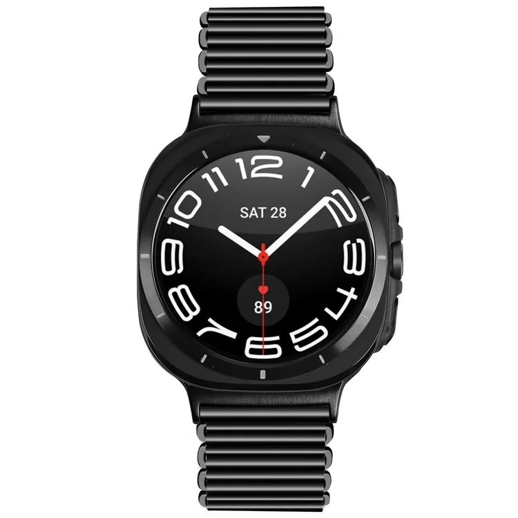 Para Samsung Galaxy Watch Ultra 47mm Substitutivo Pulseira Aço Inoxidável Smart Watch Band - Preto
