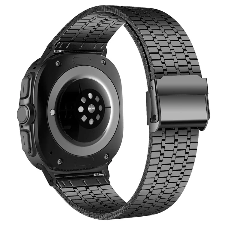 For Samsung Galaxy Watch Ultra 47mm Watch Band Stainless Steel 7-Beads Wrist Strap - Black