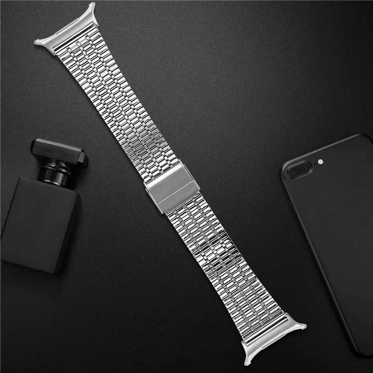 Für Samsung Galaxy Watch Ultra 47mm Ersatzarmband 7-Glieder Edelstahl Smartwatch Armband, Silber