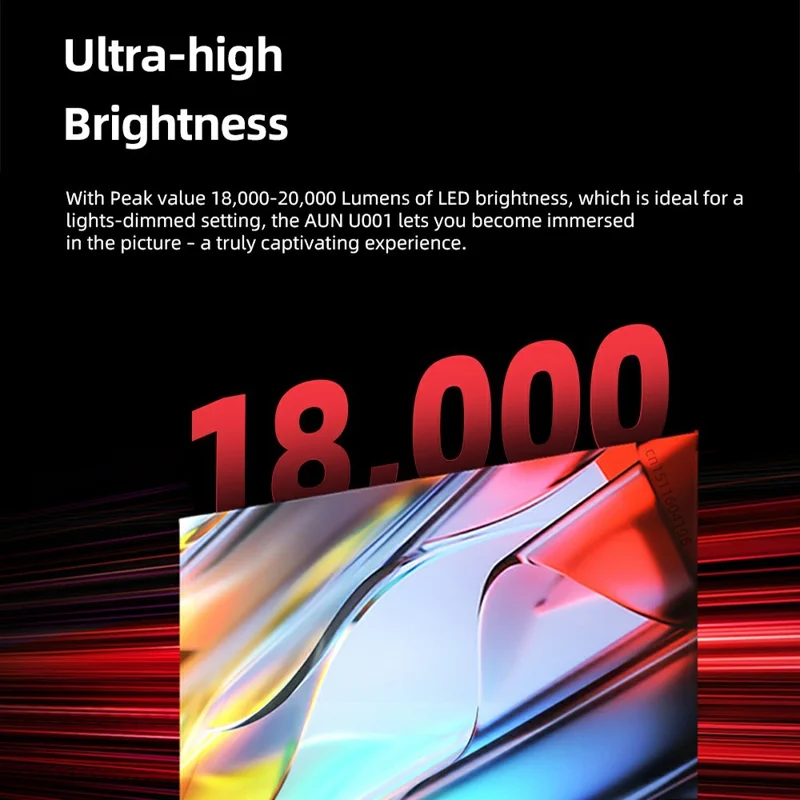 AUN U001 1080P 4K Projector Android 11 2+16GB Projector 3D LED Home Theater Support Zoom - AU Plug