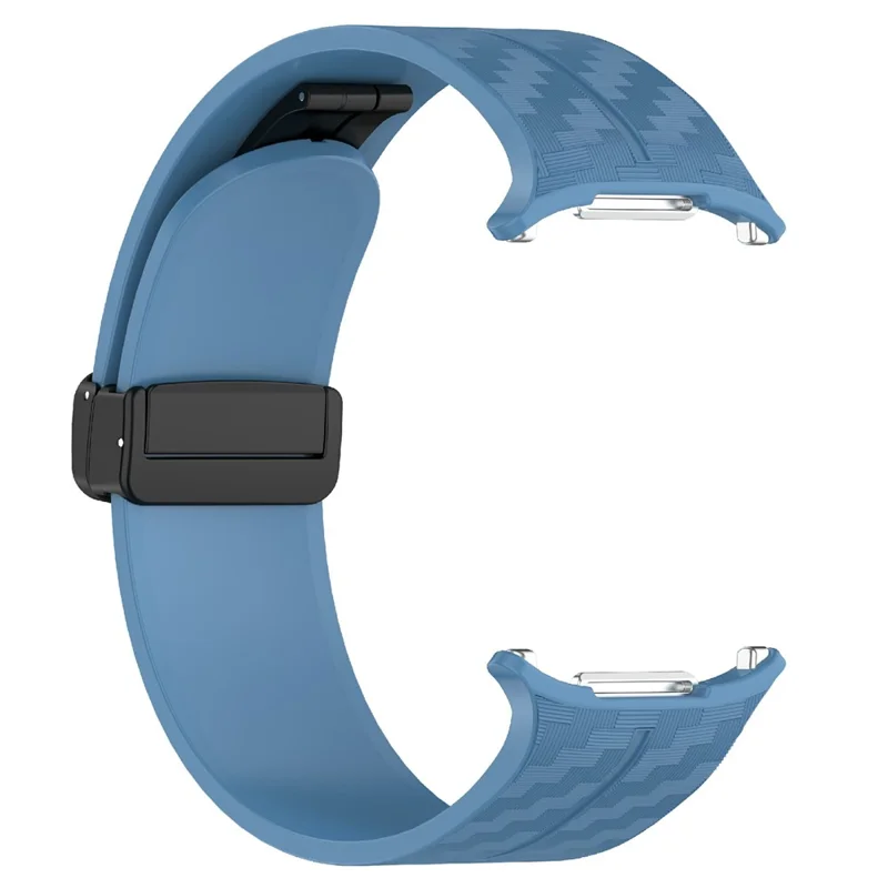 Pour Samsung Galaxy Watch Ultra 47mm Bracelet de montre en silicone Texture fibre de carbone avec boucle magnétique - Bleu