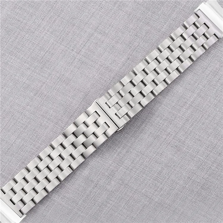 For Samsung Galaxy Watch7 44mm / 40mm Stainless Steel Band with Connector 5-Bead Smart Watch Strap, Silver