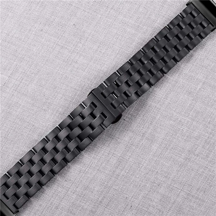 For Samsung Galaxy Watch7 44mm / 40mm Stainless Steel Band with Connector 5-Bead Smart Watch Strap, Black
