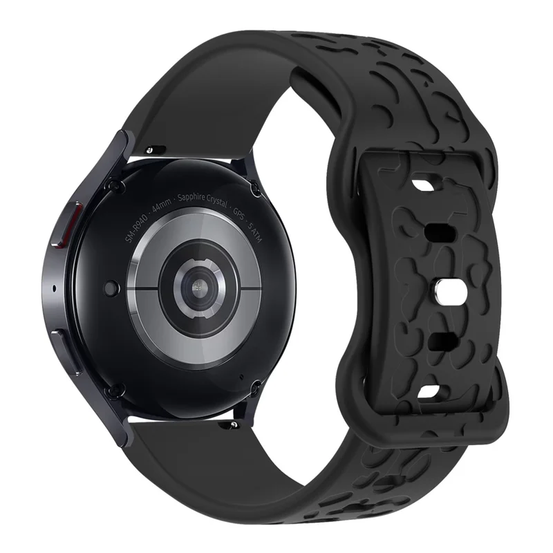 KALEBOL 20mm Bracelet en silicone pour Huawei Watch GT 3 42mm / GT 3 Pro 43mm Texture léopard - Noir