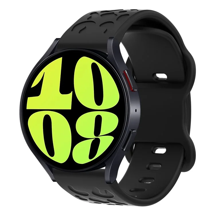 KALEBOL 18mm Silikonarmband für Huawei Watch GT 4 41mm / Garmin Venu 3S Leopardenmuster Armband - Schwarz
