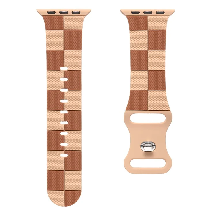 KALEBOL Armband für Apple Watch Series 10 46mm / Ultra 2 Ultra 49mm / 9 8 7 45mm / SE (2023) SE (2022) SE 6 5 4 44mm / 3 2 1 42mm Silikonband - Hellbraun